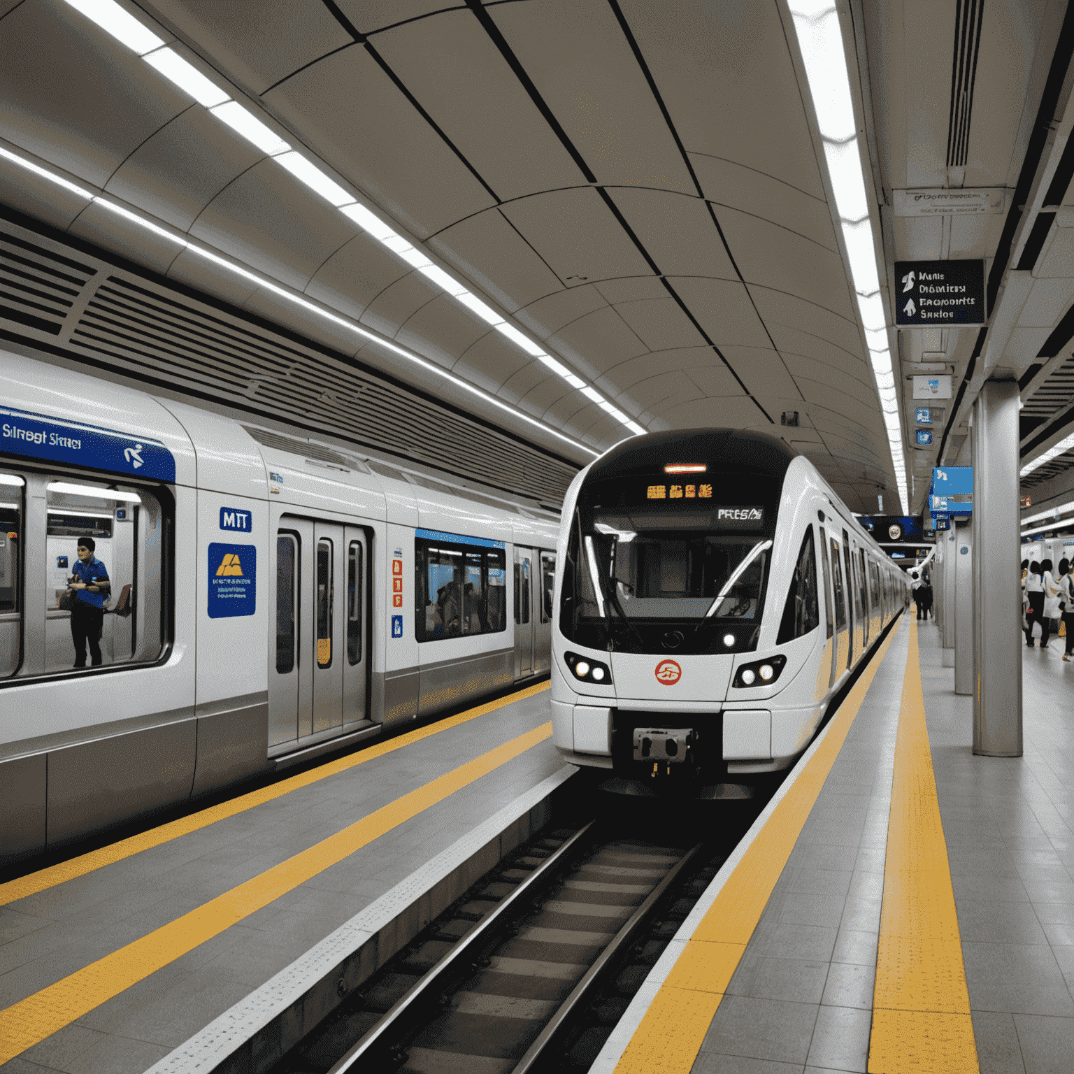 Singapore's Mass Rapid Transit (MRT) system showcasing modern trains and clean stations